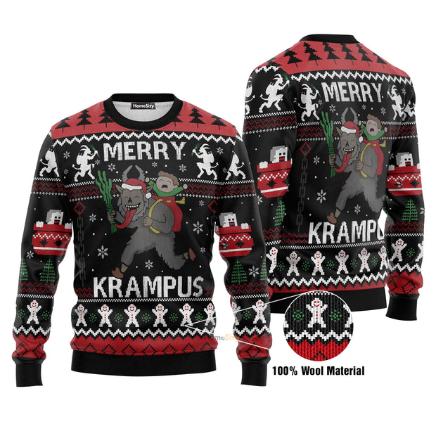 Merry Krampus Ugly Christmas Sweater 3D Printed Best Gift For Xmas Adult | US4581 QT211579Hj
