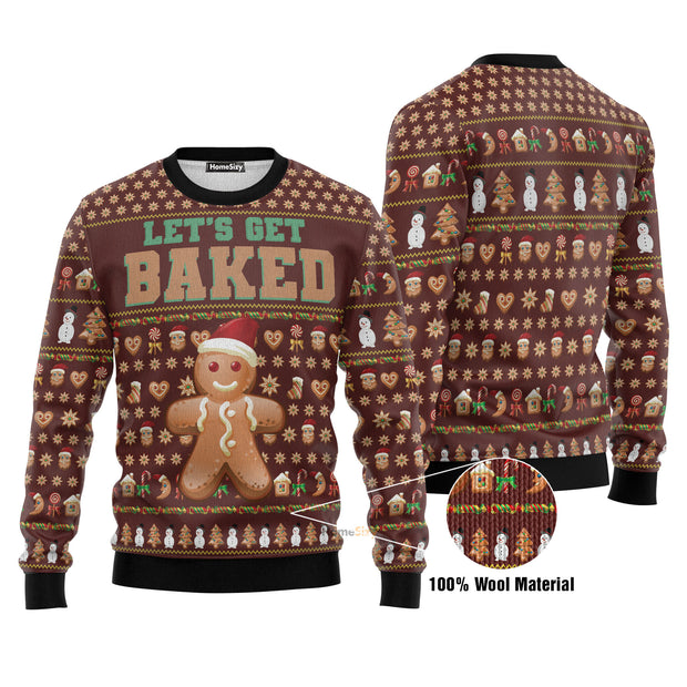 Let?s Get Baked Baking Lovers Ugly Christmas Sweater