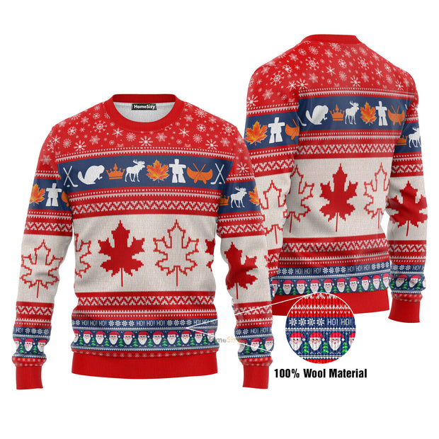 Christmas Canada Maple Leaf Ugly Christmas Sweater 3D Printed Best Gift For Xmas UH1050 QT211423Hj