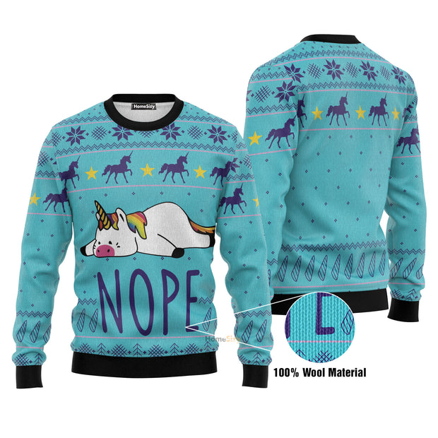Unicorn Nope Ugly Christmas Sweater 3D Printed Best Gift For Xmas Adult | US5674 QT211402Hj