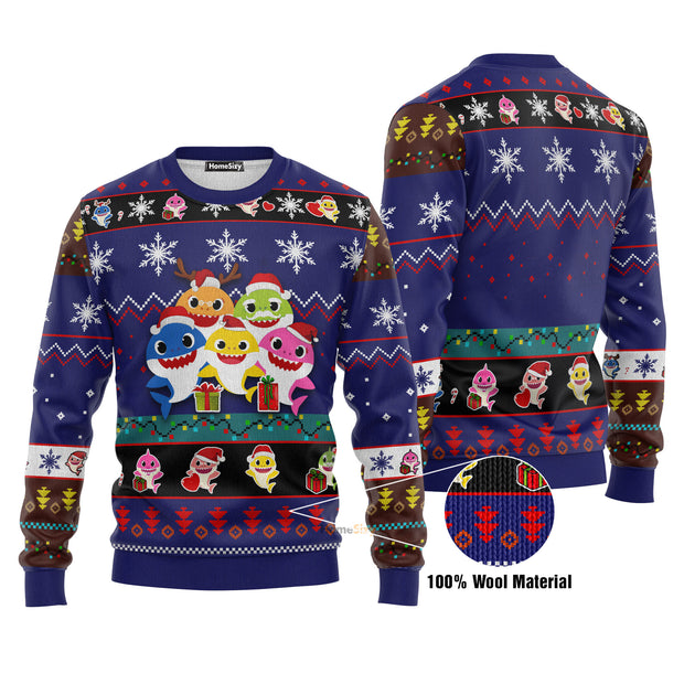 Baby Shark Ugly Christmas Sweater Blue PN112740