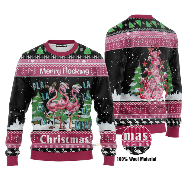 Pink Flamingo Christmas Ugly Christmas Sweater 3D Printed Best Gift For Xmas UH1411 QT211202Hj