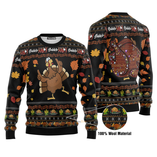3D Thanksgiving Turkey Christmas Ugly Sweater QT211179Hj