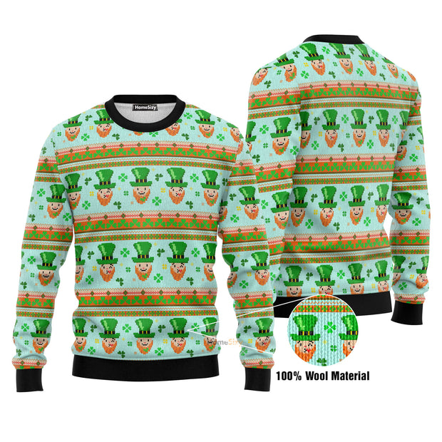 Funny Leprechauns Patricks Pattern Ugly Christmas Sweater 3D Printed Best Gift For Xmas UH2074 QT211168Hj