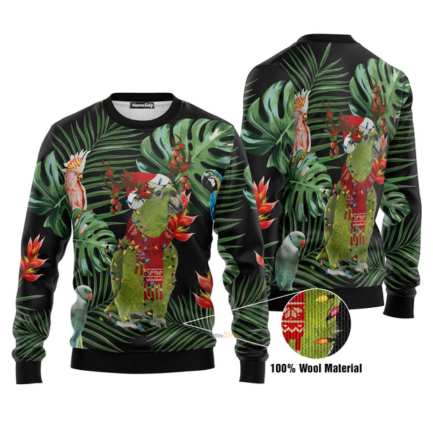 Parrot Tropical Ugly Christmas Sweater