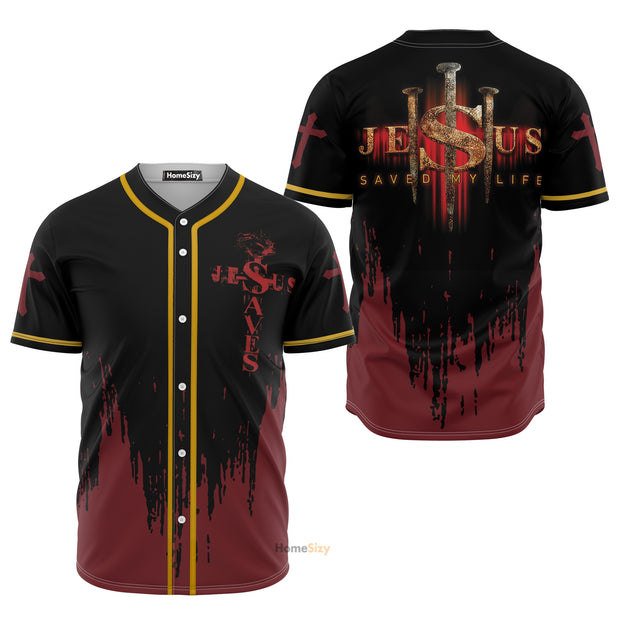 Jesus Saved My Life - Baseball Jersey
