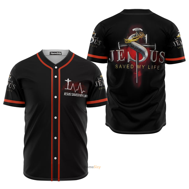 Jesus Saved My Life - Baseball Jersey