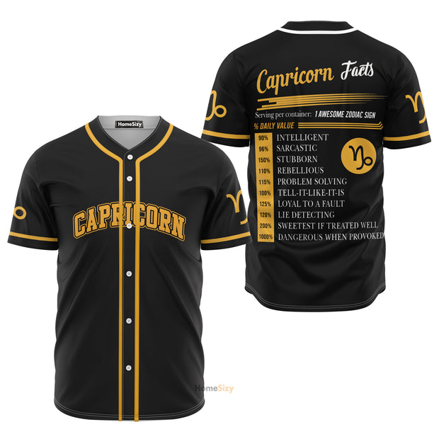 Capricorn Awesome Zodiac Facts Z09 - Baseball Jersey