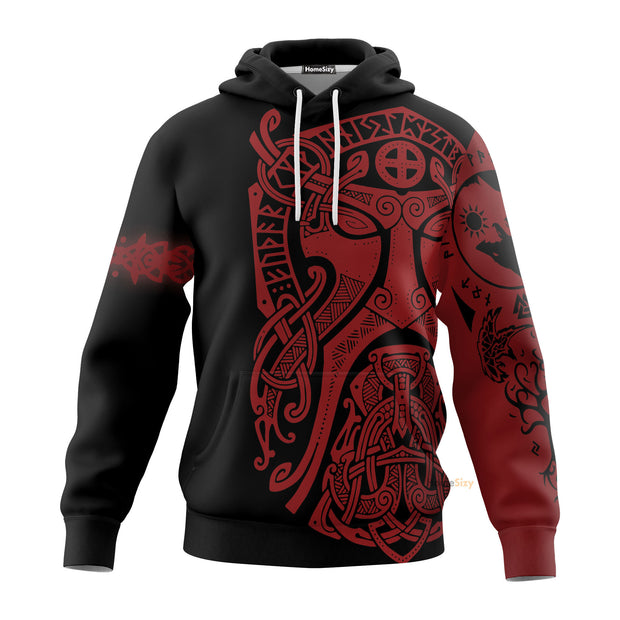 Odin Art Bear Vegvisir - Viking Hoodie 3D - Hoodie 131 QT302074Hf