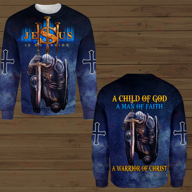 A Child Of God Jesus A Man of Faith A Warrior Of Christ Sweatshirt QT301104Lb