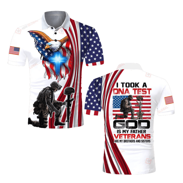 I Took A DNA Test God Jesus Is My Father Veterans Are My Brothers And Sisters US Veterans Polo QT206186Lb