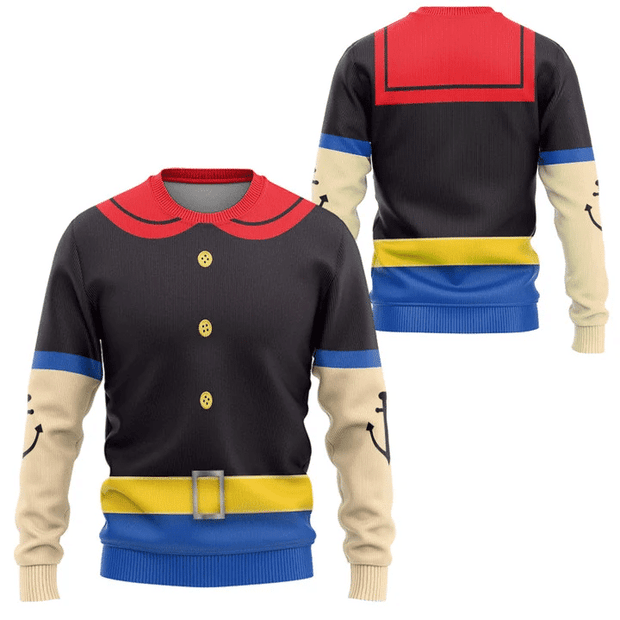 Popeye Cosplay Costume Sweatshirt QT208647Tf