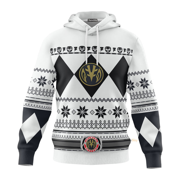 White Mighty Morphin Power Rangers V1 - Cosplay Costume 3D Hoodie QT211320