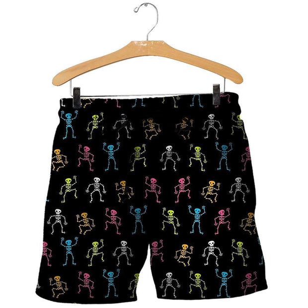 Dancing Skeleton Halloween Funny Style - Beach Shorts