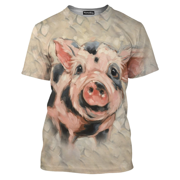 Cute Mud Pig Funny Art - 3D Tshirt