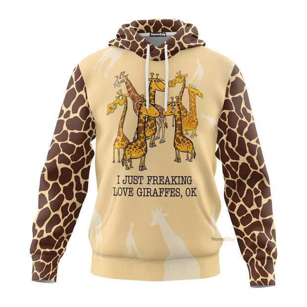 3D Just Freaking Love Giraffes Hoodie QT308410