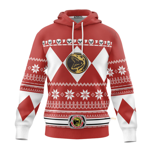 Red Mighty Morphin Power Rangers V1 - Cosplay Costume 3D Hoodie QT210736