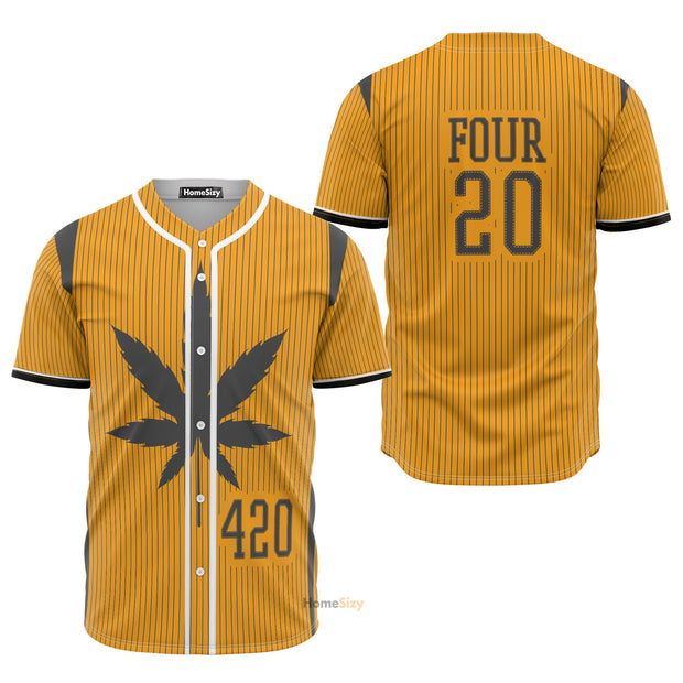 420 Gold Weed Stoner - Baseball Jersey