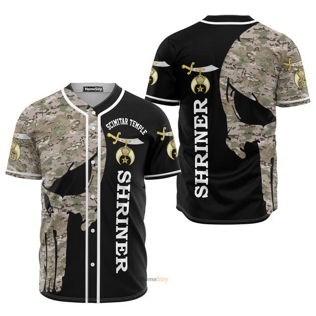 Custom Name Proud To Be Shriners Skull - Personalized Baseball Jersey