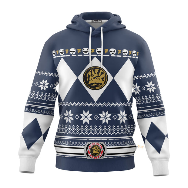 Blue Mighty Morphin Power Rangers V1 - Cosplay Costume 3D Hoodie QT211319