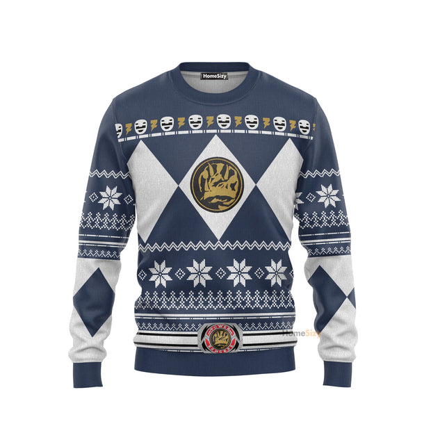 Mighty Morphin Blue Power Rangers Ugly Sweater QT211319Hf