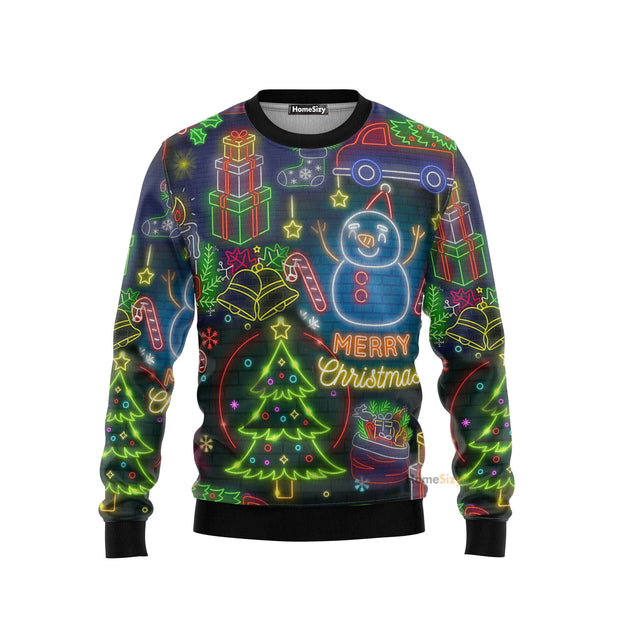 Christmas Bright Neon Lighting Ugly Sweater QT212100Hj