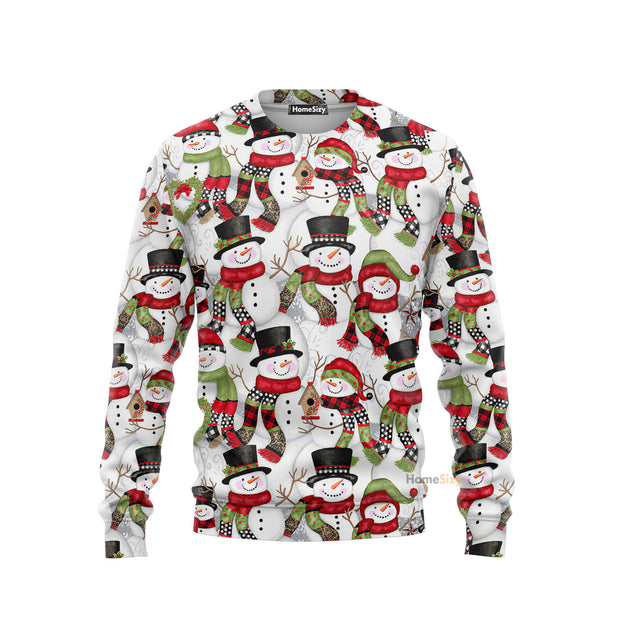 Christmas Snowman Family Happy Christmas Sweatshirt QT212380Hc