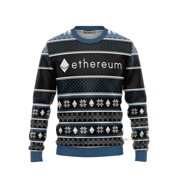 3D Ethereum Christmas Ugly Sweater QT211721Hf