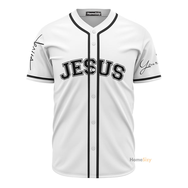 Personalized Custom Name Jesus Hug Baseball Tee Jersey Shirt