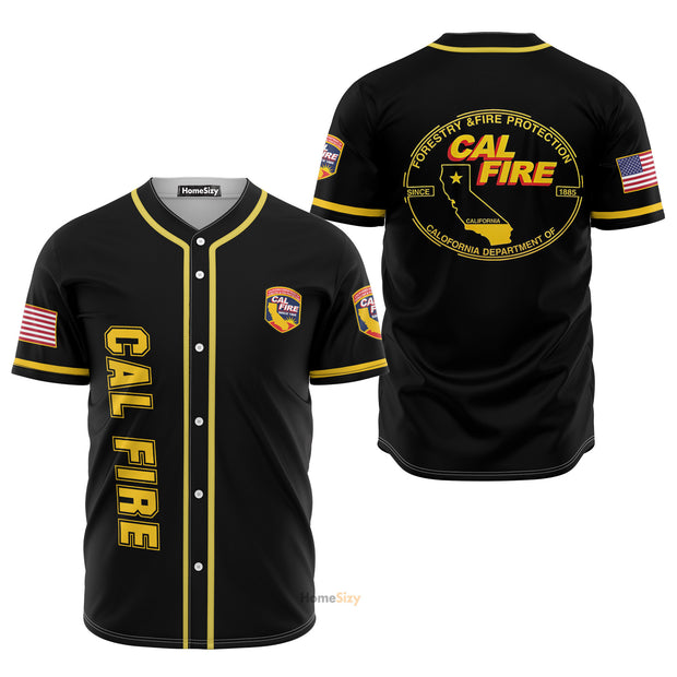 Custom Name California Firefighter Fire - Personalized Baseball Jersey