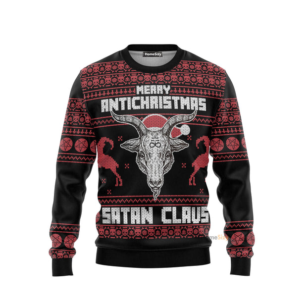 Merry Antichristmas Satan Claus Ugly Sweater QT210203Hf