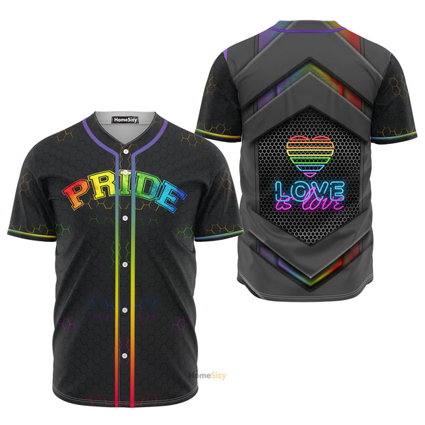 Lgbt Pride Hexagon Pattern - Baseball Jersey