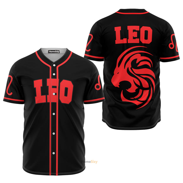 Leo Zodiac Black And Red Z04 - Baseball Jersey