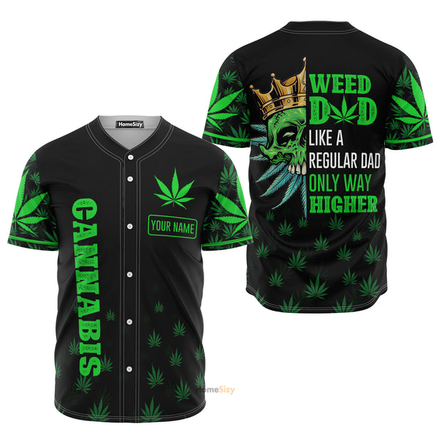 Custom Name Weed Dad - Personalized Baseball Jersey