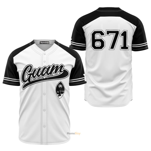 Guam Black and White - Baseball Jersey