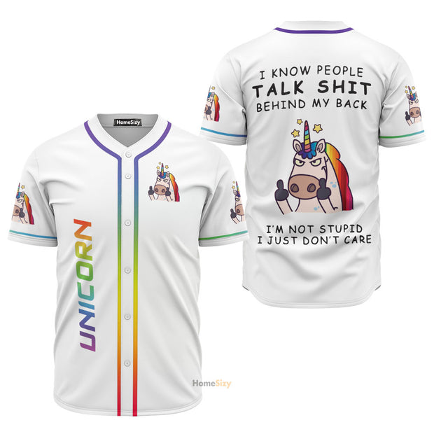 Lgbt Unicorn I Know Talk Shit - Baseball Jersey