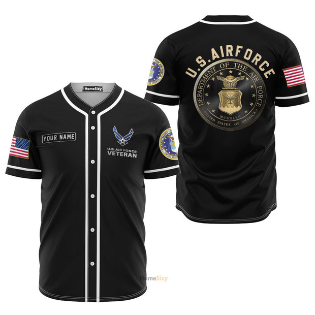 Custom Name US Airforce Veteran - Personalized Baseball Jersey