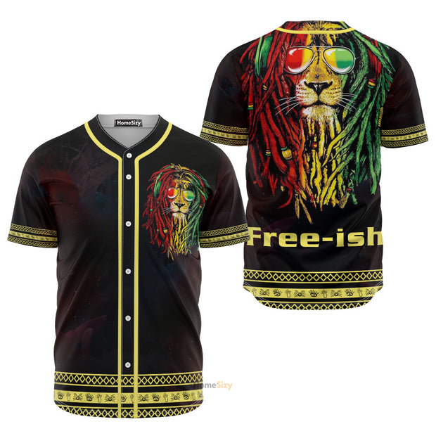 Custom Name Free-ish African Lion Juneteenth - Personalized Baseball Jersey