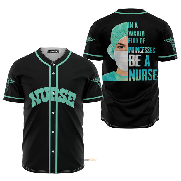 Nurse Black Green - Baseball Jersey