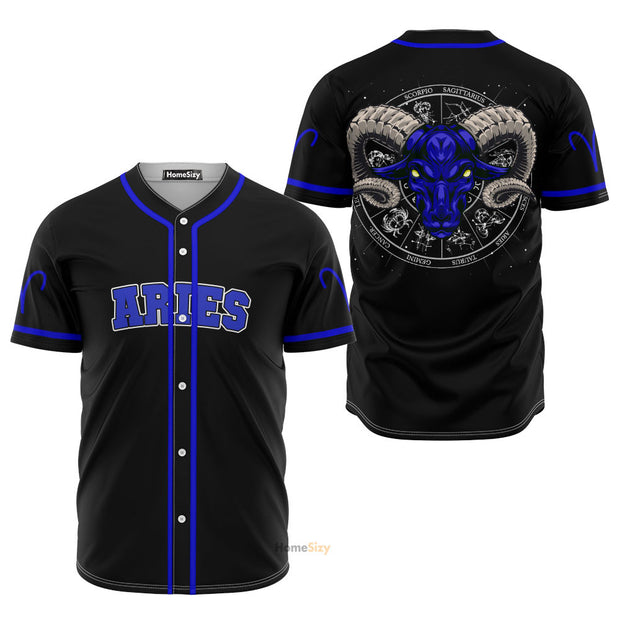 Stunning Aries Zodiac Star Chart Z02 - Baseball Jersey