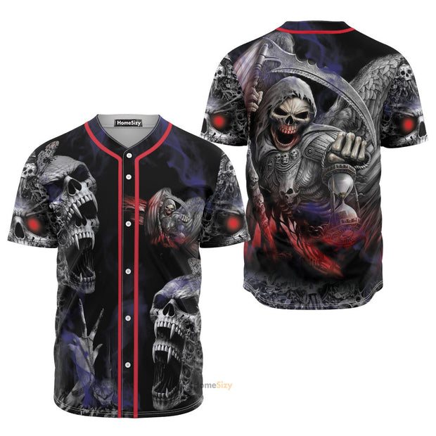 Death Night Skull - Baseball Jersey