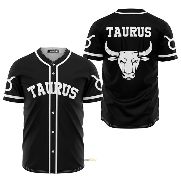 Taurus Zodiac Black And White Z06 - Baseball Jersey