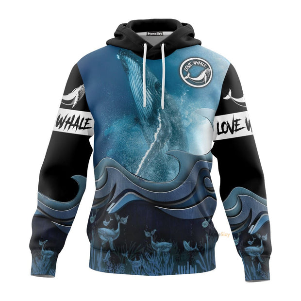 3D Loving Whale Watching Custom Hoodie QT306161Hg