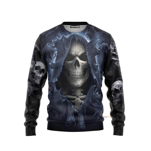Shadow Bat Grim Reaper Skull 3D Printed Sweatshirt QT306137Hf