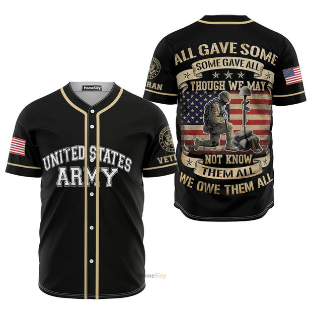 Army Veteran All Gave Some Some Gave All - Baseball Jersey