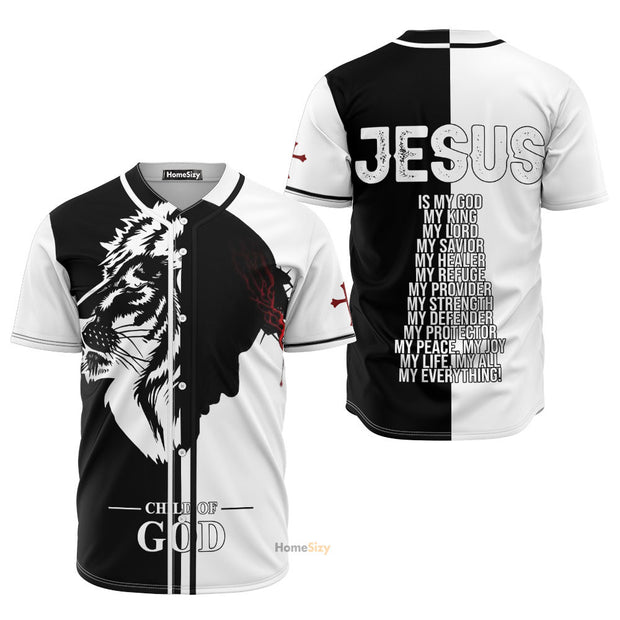 Custom Name Jesus Is My God Christian - Personalized Baseball Jersey