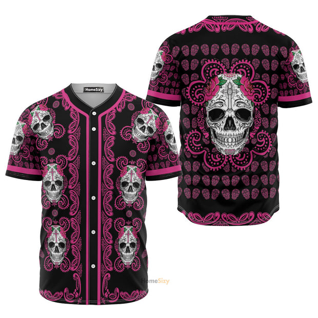 Skull Head Pink - Baseball Jersey
