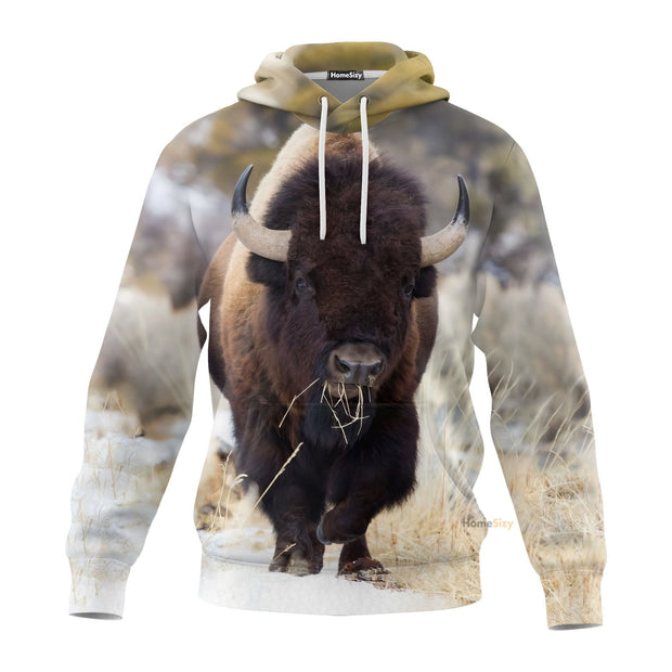 Bison In Snow - 3D Tshirt