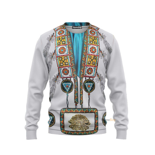 3D Elvis Presley Old Indian Jumpsuit Custom Cosplay Costume Sweatshirt QT209058Hf