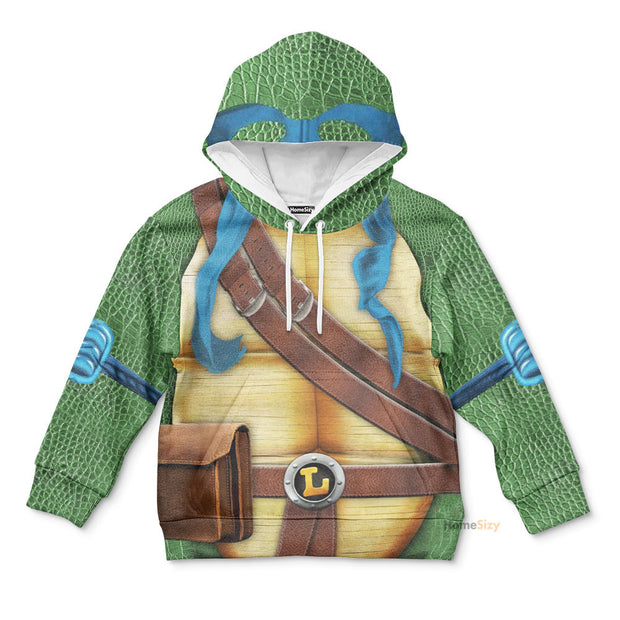3D Leonardo TMNT Leo Custom Cosplay Costume Kid Hoodie QT208189Hg